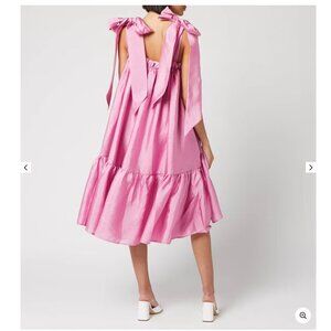 Stine Goya Serena Pink Ruffle Tie Straps Dress L